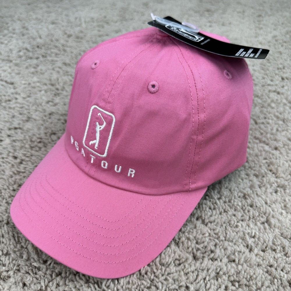 PGA Tour‎ Hat Classic Style 1963 Pink Golf Strapback Embroidered Cap NWT - Picture 3 of 11